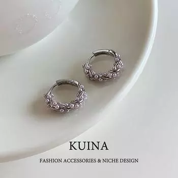 Fancy Purple Pearl Ear Clip Earrings Niche Style Design Ear Studs Female Accessible Luxury Elegant Earrings 2025 Best Selling Earrings Picture Color