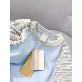 Fancy Super Nice Idle Style Raglan Sleeves Sweater Blue L