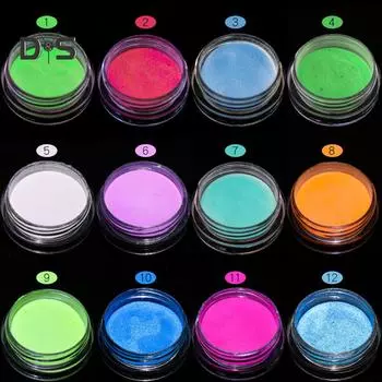 Fancystyle Nail Art 2g Зеркальный эффект Светящаяся пудра Флуоресцентные блестки Маникюрный пигмент 12#