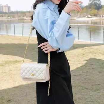 Fang Fat Little Golden Ball Bag Сумка Новая модная женская сумка Маленькая сумка Xiangfeng Lingge Chain Bag на одно плечо Сумка через плечо