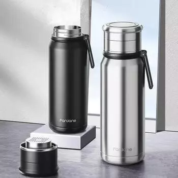 FANJANE Большая емкость термос для кофе и чая, мужская и женская чашка для заваривания чая, разделение воды, наружная чашка для воды 700ml-1000ml