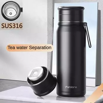 FANJANE Большая емкость термос для кофе и чая, мужская и женская чашка для заваривания чая, разделение воды, наружная чашка для воды 700ml-1000ml