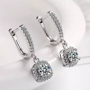 Fanqieliu модный дизайн настоящие серьги-капли из стерлингового серебра 925 пробы для женщин роскошные ювелирные изделия с кристаллами висячие серьги для девочек Fql21228 серебряный