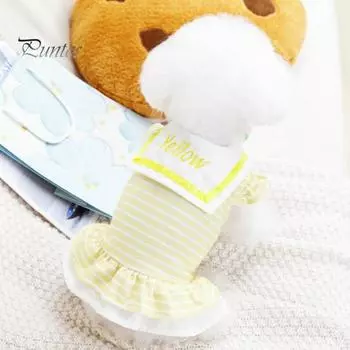 Фантастическая плиссированная юбка для щенков, удобная в носке, XS-XL, весенне-летнее платье для щенков для маленьких собак, девочек XS жёлтый