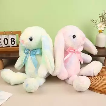 Фантастическая радуга, красочные длинные уши кролика, плюшевые игрушки, мягкая игрушка-кролик, кукла, игрушка для сна для девочек, подарки на день рождения