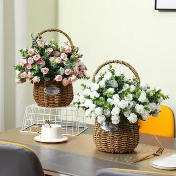 Фантастические искусственные цветы, привлекательные уникальные цветы из искусственного шелка, розы со стеблями розовый