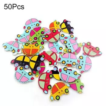 Фантастические милые маленькие автомобильные деревянные пуговицы DIY Вышивание Рукоделие Скрапбукинг Ремесло 50 шт.