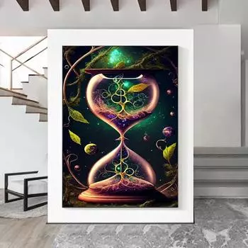 Фантастические песочные часы, плакаты с принтами для гостиной, домашний декор, сюрреализм, время, песочные часы, холст, картина, настенное искусство, без рамки 21*30cm
