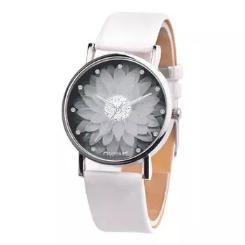 Фантастический цветок лотоса из искусственной кожи кварцевые наручные часы унисекс-браслет для вечеринки