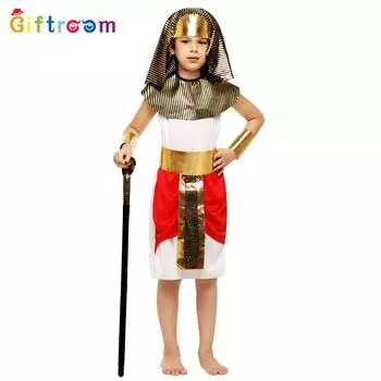 Фантастический красный костюм для мальчиков, вдохновленный египетскими фараонами. Идеально подходит для косплей-выступлений и XL