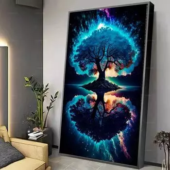 Фантастическое Древо Жизни, печать плакатов для гостиной, домашний декор, сюрреализм, абстрактный пейзаж, холст, живопись, настенное искусство, эстетика, без рамки 21*30cm