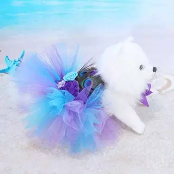 Фантастическое платье для собак с цветочным дизайном, дышащая милая кружевная юбка-пачка для домашних животных S фиолетовый