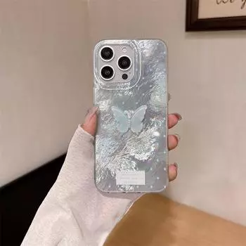 Fantasy Advanced Laser Tinfoil Polder 3D Butterfly Case для iPhone 15 Pro Max 14 Plus 13 12 Pro 11 всеобъемлющий противоударный чехол iPhone 15 Pro Max синий