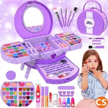 FANTASY BEAUTY BOX 66 предметов Фиолетовый Красота Детский Косметический Набор Макияж Тени Для Век Помада и т.д.. Подарок на день рождения/рождество для племянника, 1 шт.