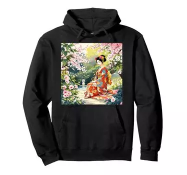 fantasy girl kimono sakura hoodie чёрный