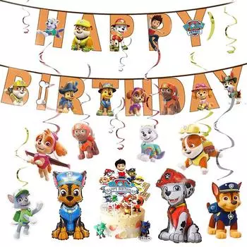 Fantasyon Paw Patrol набор воздушных шаров набор украшений на день рождения милый гирлянда на день рождения украшение на торт спиральная лента для воздушных шаров в комплекте