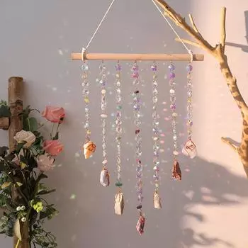 Фэнтези Кристалл Ветер Чим Подвесной Оконный Номер Радужные Необработанные Каменные Ловцы Снов Подвесное Настенное Украшение Ловец Солнца Праздничный Подарок
