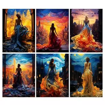 Фэнтези женщина алмазная живопись девушка Diy полная квадратная круглая дрель горный хрусталь вышивка красота задняя тень мозаика наборы для вышивки крестом Настенный декор Square drill 30x40cm