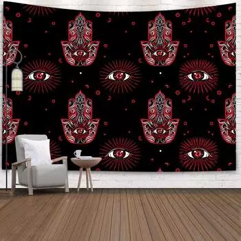 Фэнтезийное растение, лесной настенный гобелен, Таро, гобелен с красными глазами, психоделическое украшение сцены, спальня, общежитие, домашнее украшение 100X75CM
