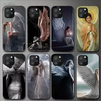 Фэнтезийный чехол для телефона с крыльями ангела и девушкой для Iphone 11 12 Mini 13 14 Pro Xs Max X 8 7 6s Plus 5 Se Xr Shell iPhone14ProMax