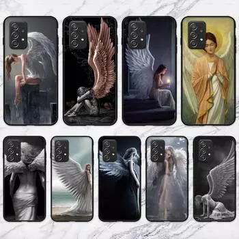 Фэнтезийный чехол для телефона с крыльями ангела и девушкой для Samsung Galaxy A02 A12 A21 A22 A32 A41 A42 A51 A71 A72 SamsungA73