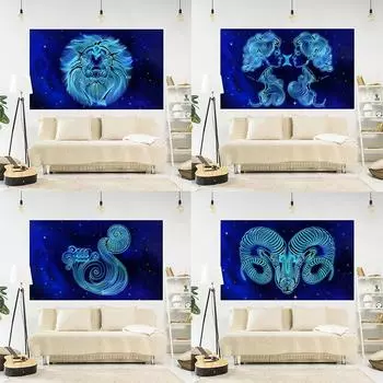 Фэнтезийный гобелен «Двенадцать созвездий», украшение для офиса, гостиной, настенный гобелен для дома 100x75cm