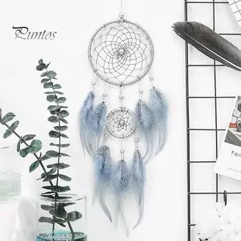 Фэнтезийный Ловец снов ручной работы, железный круг, искусственный жемчуг, домашний подвесной декор