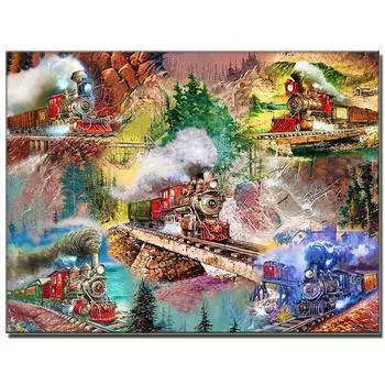 Фэнтезийный поезд, пейзаж, сделай сам, алмазная мозаика, алмазная живопись, горная вышивка, полная дрель, новые поступления, 2022, домашний декор, искусство S367 Full Round 30x45CM