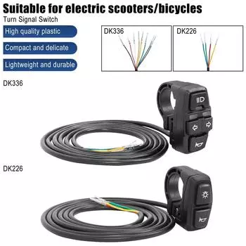 Фара для электровелосипеда + звуковой сигнал DK336 DK226 для электрического скутера, велосипеда, мотоцикла, кнопка управления, аксессуары для указателей поворота