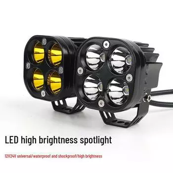 Фара для бездорожья квадратная 3-дюймовая 40 Вт для автомобилей и мотоциклов, популярная рабочая фара Cross-Border Four-Leaf Clover single lamp жёлтый