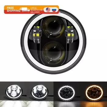 Фара для мотоцикла 5,75 дюйма Halo Angel Eyes дальний/ближний свет 5 3/4 DRL поворотник проект для Harley Sportster 883 XL883 FXCW