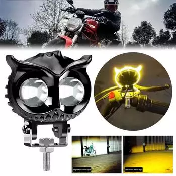 Фара для мотоцикла Owl, рабочее освещение Owl 6000K 3500K, противотуманные фары для автомобиля UTV, желтые, светодиодные, для вождения, для дорожного грузовика, белые аксессуары Q6Z3