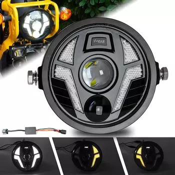 Фара Motikvans Cross Cub 110 с DRL LED мотоциклетная фара с переключателем дальнего и ближнего света, совместимая с Honda Cross Cub CC110 JA60