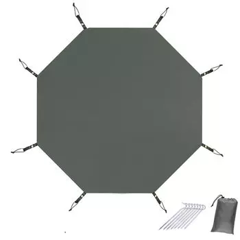 Farfly Tent Ground One Pole Tent Easy to Storage Bag Peg 385x385cm Простыня, Простыня, Восьмиугольная, Водонепроницаемая, Для улицы, Кемпинга, Легкая, Толстая, Простыня,