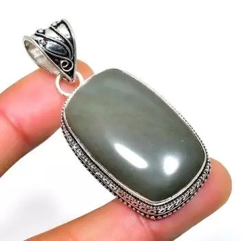 Фарфоровая подвеска из яшмы 925 пробы с посеребренным покрытием ручной работы 2,08 дюйма 2.08 фиолетовый