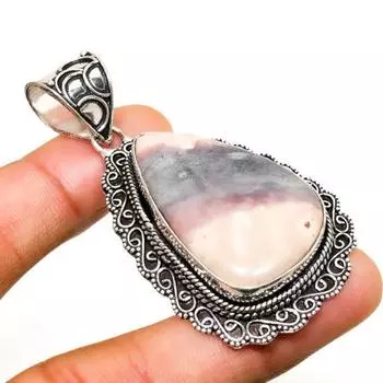 Фарфоровая подвеска из яшмы ручной работы с посеребрением 925 пробы 2,46 дюйма 2.46 фиолетовый