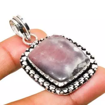 Фарфоровая подвеска из яшмы ручной работы с серебром 925 пробы, 1,89 дюйма 1.89 фиолетовый