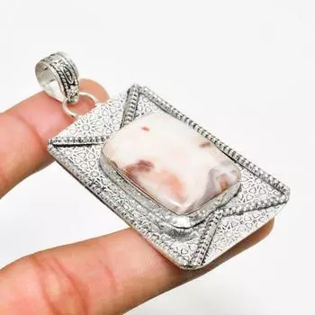 Фарфоровая подвеска из яшмы ручной работы с посеребрением 925 пробы 2,46 дюйма 2.46 фиолетовый