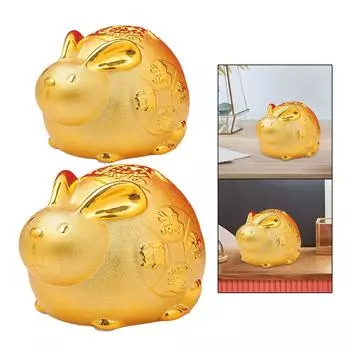 Фарфоровая счастливая копилка-кролик, фигурка кролика, подарочная коробка, настольный контейнер для мелочи, подарков, офиса, домашнего декора