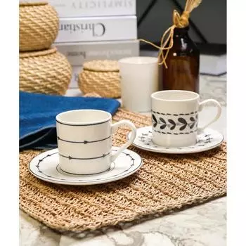 Фарфоровый набор кофейных чашек Yaren на 2 персоны