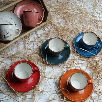 Фарфоровый набор Luna Mix из 6 кофейных чашек Красочный кофейный сервиз спортивный кофейный сервиз