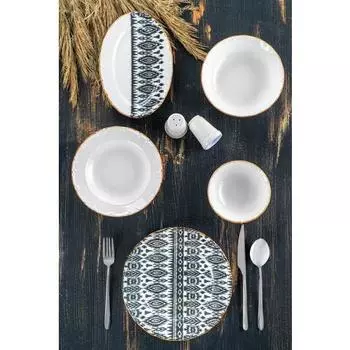 Фарфоровый обеденный сервиз Acar Snow, 23 предмета, на 6 персон