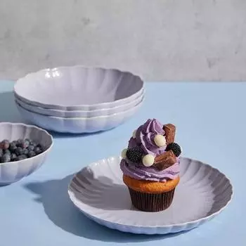 Фарфоровый обеденный сервиз Ktahya Luz Form, 24 предмета, сиреневый, на 6 персон LZF24Y2A740936