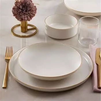 Фарфоровый столовый сервиз Gral Bilbao Carine, 18 предметов, золото