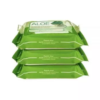 FARM STAY Aloe Moisture Успокаивающая очищающая салфетка (3 варианта) #3PCS