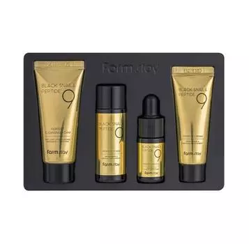 FARM STAY Black Snail & Peptide9 Perfect 4 Step Mini Kit Edition (тонер+ампула+крем+очищающее средство) (3 варианта) 1pcs