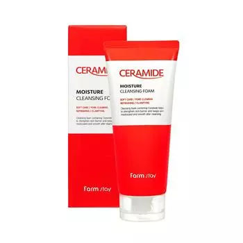 FARM STAY Ceramide Moisture Cleansing Foam 180мл очищающая пенка для умывания 1pcs