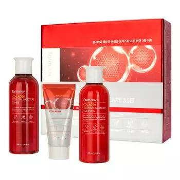 Farm Stay Collagen Essential Moisture Skin Care Set 3 items+RANDOM GIFT