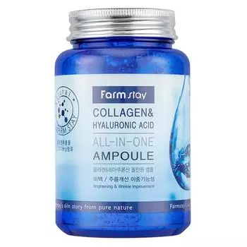 Farm Stay Collagen & Hyaluronic Acid All-in-One Ampoule, 250 мл, 1 шт.