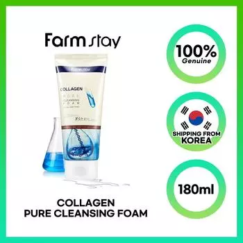 FARM STAY Collagen Pure очищающая пенка 180 мл 1pcs